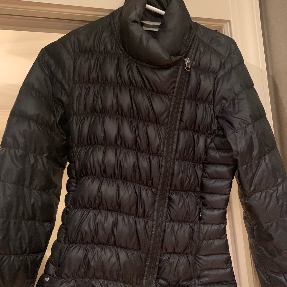 Athleta black lightweight down coat